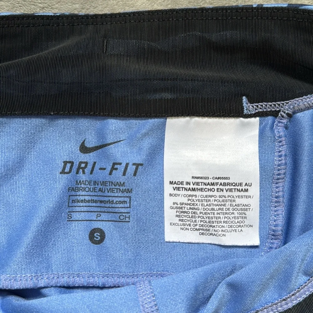 Nike Blue and Black Patterned Dri-Fit Shorts